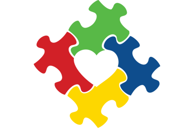 Autism awareness puzzle piece heart